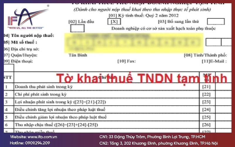 báo cáo thuế thu nhập doanh nghiệp