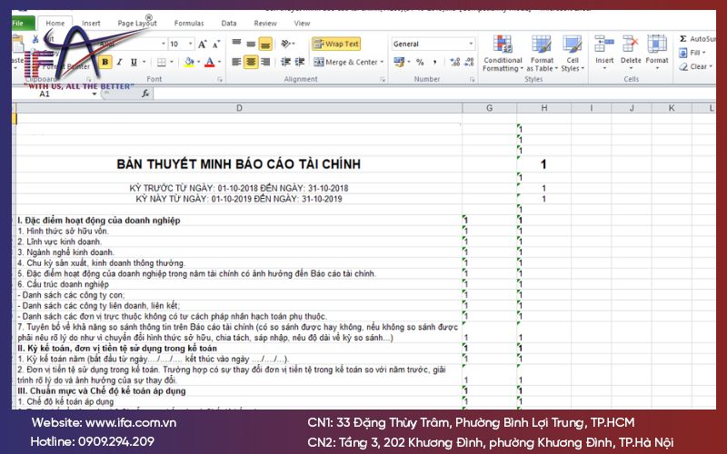 Lập thuyết minh báo cáo tài chính